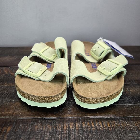 NEW Birkenstock Arizona Womens Size 6 EU 37 Narrow Sandal Suede Soft Bed Green - Picture 3 of 11